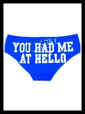 💕ⓅⒾⓃⓀ ⓋⓈ “YOU HAD/LOST ME AT HELLO” Extra Low Rise Hipster Panties NWT💕